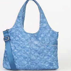 IHKWIP Quilted Denim Everday Multifunction Shopper Tote w/optional Crossbody